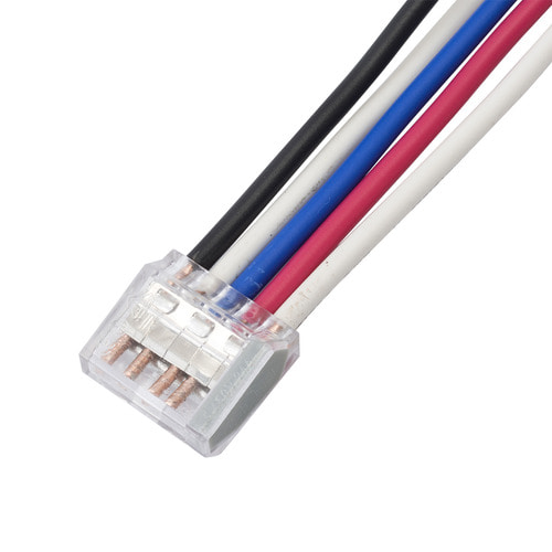 배선용 투명 푸쉬 꽂음형 커넥터 5P 500개 전선연결단자 연결잭 와이어콘넥터 두원