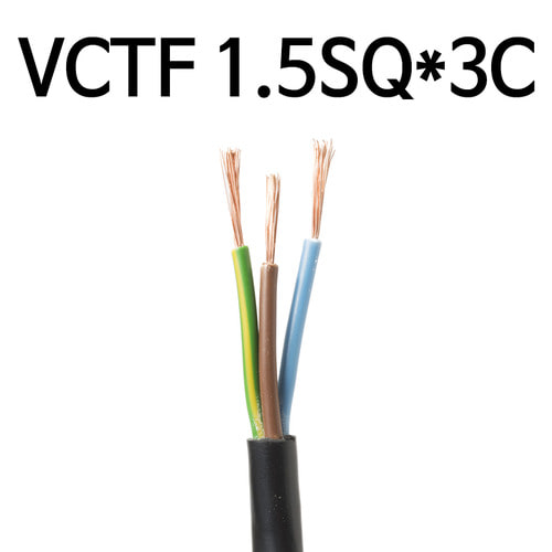 충진형 전선 VCTF 1.5SQ 3C 100M 1롤 연선 1타 케이블 IS12454