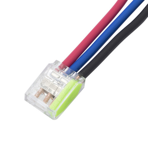 배선용 투명 푸쉬 꽂음형 커넥터 3P 500개 전선연결단자 연결잭 와이어콘넥터 두원