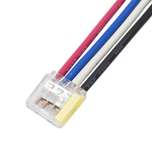 배선용 투명 푸쉬 꽂음형 커넥터 4P 500개 전선연결단자 연결잭 와이어콘넥터 두원
