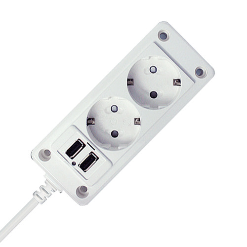USB 멀티콘센트 2구 3m 220V 16A - USB충전 멀티탭/접지/배선기구/콘센트/멀티코드/전기용품/KS용품