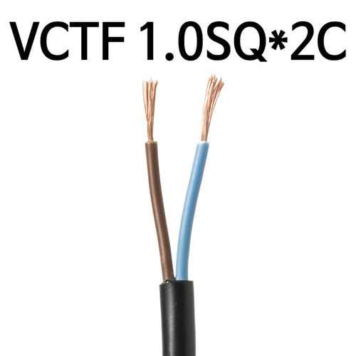 충진형 전선 VCTF 1.0SQ 2C 100M 1롤 연선 1타 케이블 IS12444