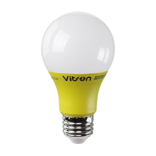 비츠온 LED 옐로우 8W A60 칼라램프 노란색 E26 색상전구