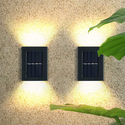 태양광 LED 벽등 COB 2개 1세트 주차장,현관,계단,전원주택,벽부등