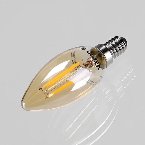 LED 에디슨램프 4W E14베이스 촛대구 전구색 KS 골드유리