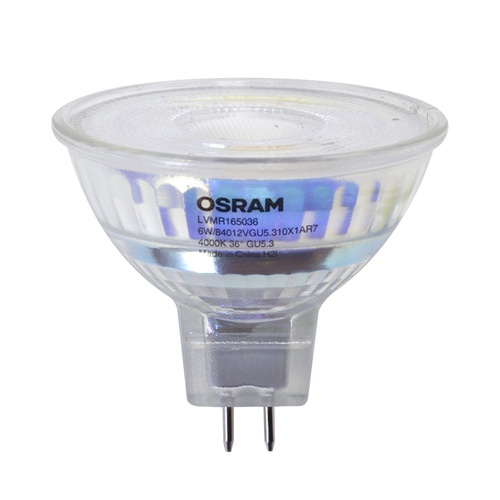 오스람 LED MR16 12V 6W 주백색 집중형 할로겐 램프 대체용 전구